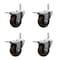 Service Caster 4 Inch High Temp Glass Filled Nylon 58 Inch Stem Caster Set with Total Lock Brake SCC-TSTTL20S414-GFNSHT-58212-4 - alternate 1